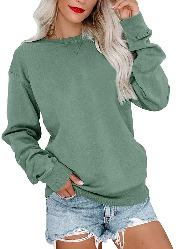 Bingerlily Women's Green Sweatshirt Hoodie with Bell Sleeves Flared Feminine