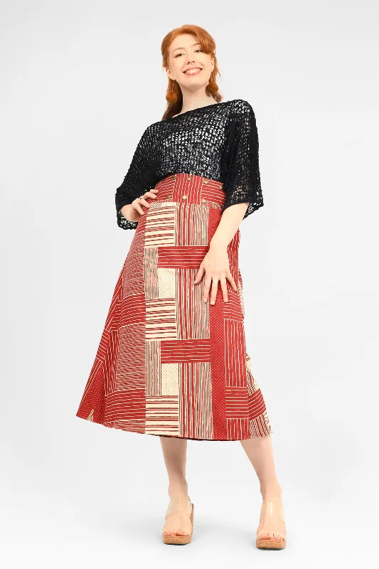 Yolanda Reversible Maxi Skirt flowy skirt hem