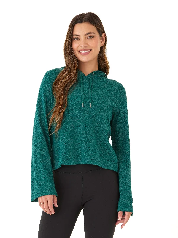 Celinne Rhythm Slub Hoodie Hoodie with Drawstring Waist Adjustable Fitted