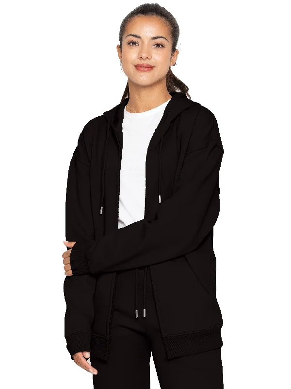 Enzo | Womens Oversized Zipped Hoodie Hoodie with Exposed Zipper Edgy Industrial