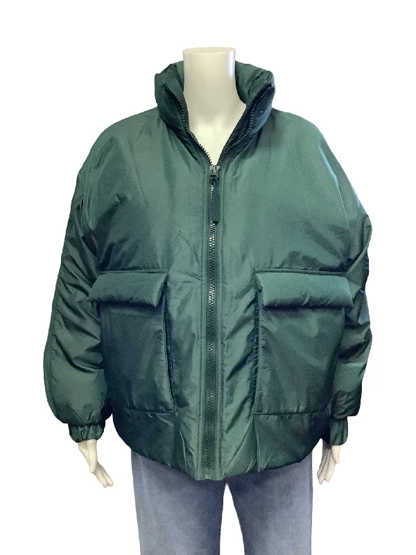 Fabletics Puffer Jacket Green Size: S