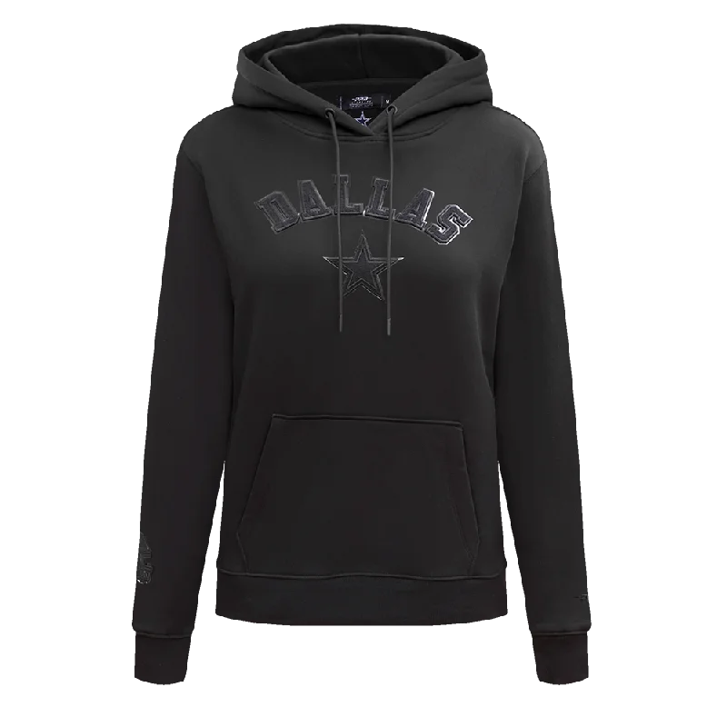 NFL DALLAS COWBOYS TRIPLE BLACK WOMEN'S PO HOODIE (TRIPLE BLACK) Hoodie with Hem Contrast Bold Stylish NFL DALLAS COWBOYS TRIPLE BLACK WOMEN'S PO HOODIE (TRIPLE BLACK) Hoodie with Hem Contrast Bold Stylish