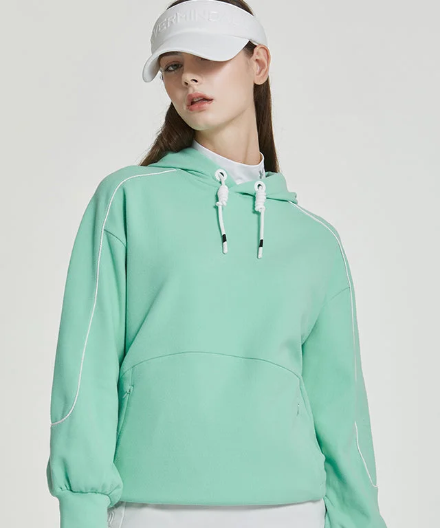 Felici Raised Hoodie - Mint Hoodie with Relaxed Fit Easy Casual