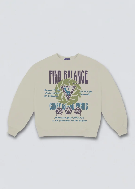Find Balance Graphic Sweatshirt Hoodie with Slit Hem Functional Movement