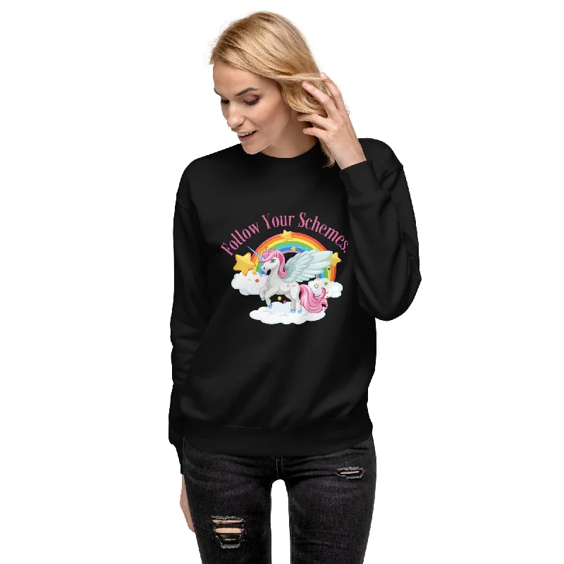 Follow Your Schemes Unisex Premium Sweatshirt Hoodie with Applique Textured Unique