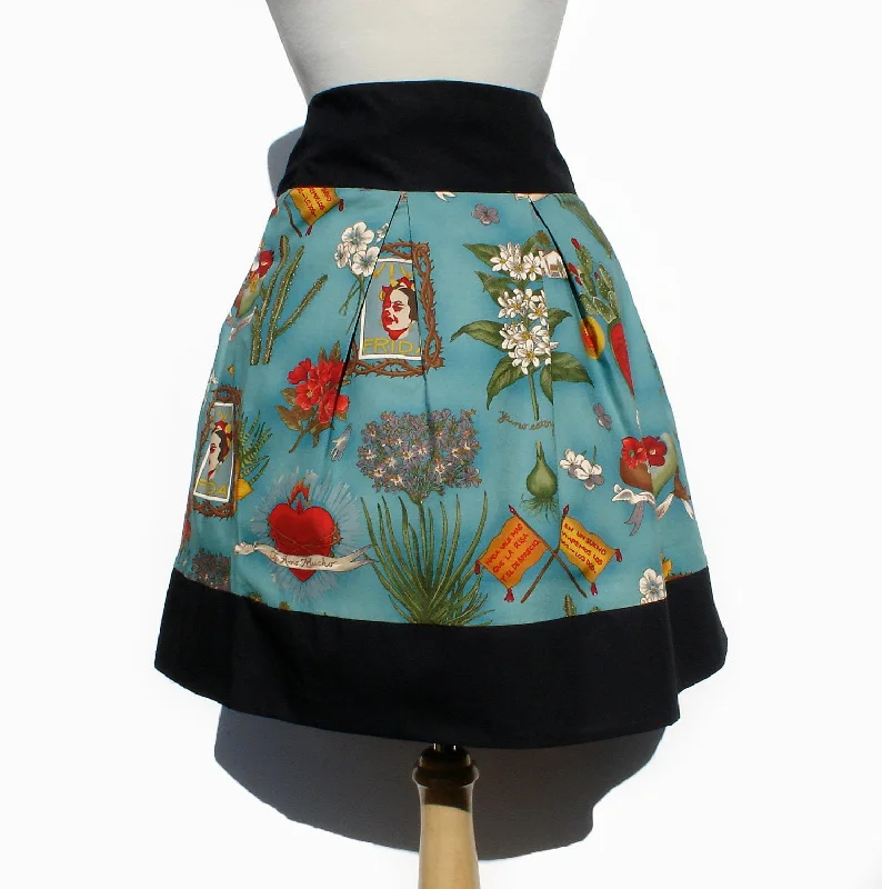 Viva Frida Blue Skirt #S-RS738 leather skirt bold