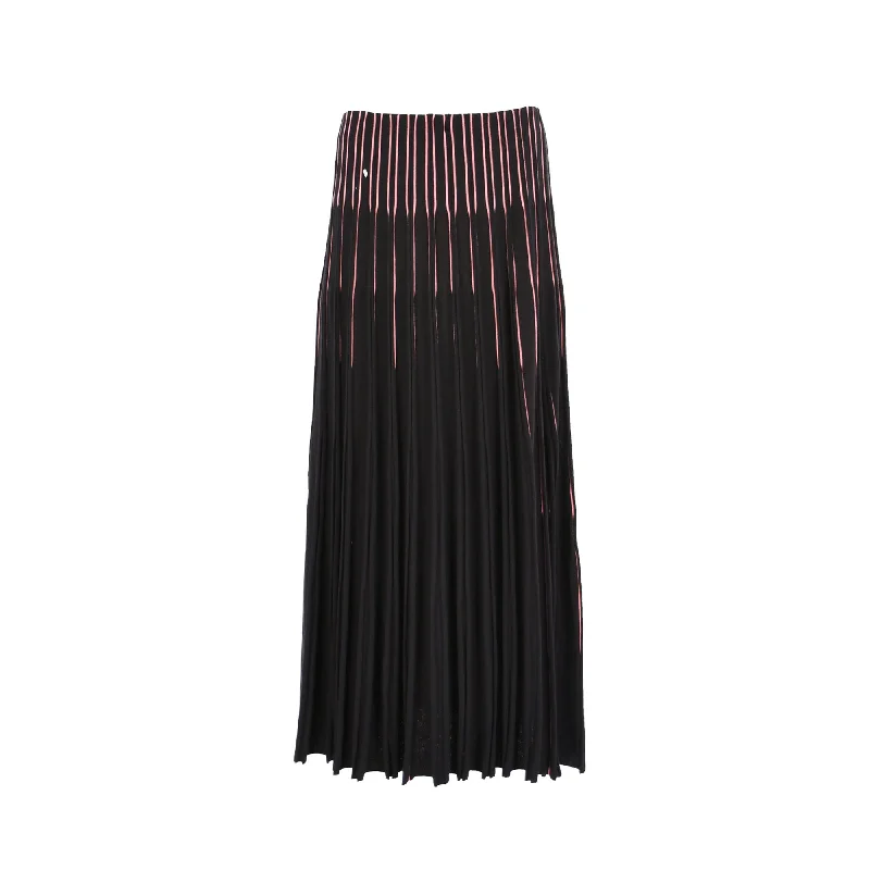 Oblique Women's Black Creations Stripe Skirt silk skirt smooth