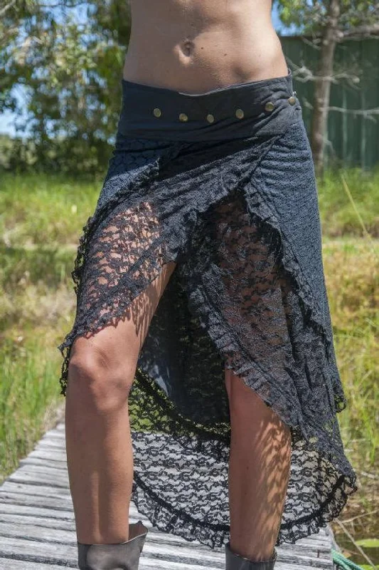 GAIA SKIRT BLACK wrap skirt elegant