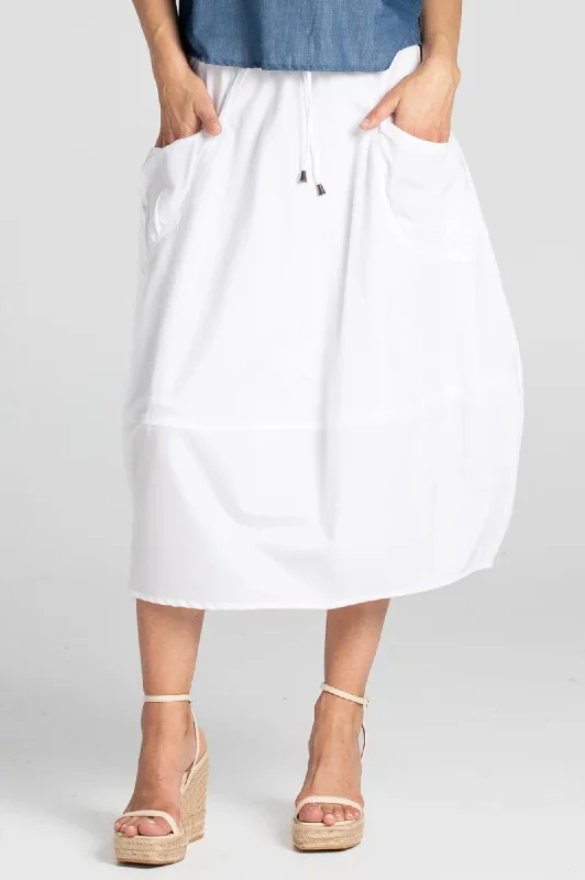 Guru Skirts - White asymmetrical skirt cut