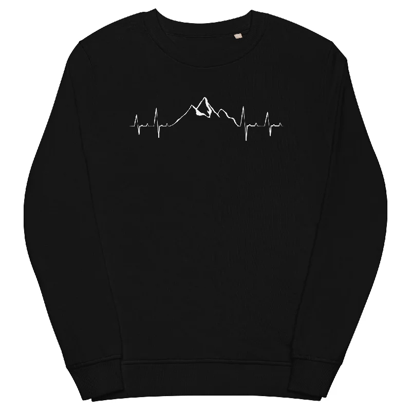 Herzschlag Berge - Unisex Premium Organic Sweatshirt Hoodie with Magnetic Closure Innovative Modern Herzschlag Berge - Unisex Premium Organic Sweatshirt Hoodie with Magnetic Closure Innovative Modern
