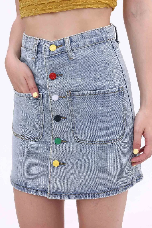 High Waist A-Line Mini Skirt ribbed skirt waist