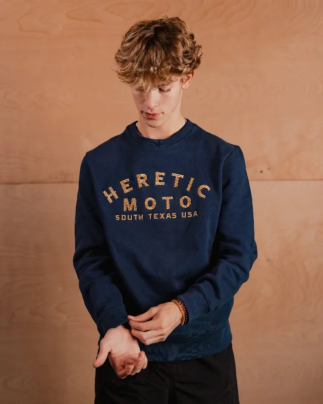 ZigZag Crew Sweatshirt Hoodie with Hem Applique Textured Unique