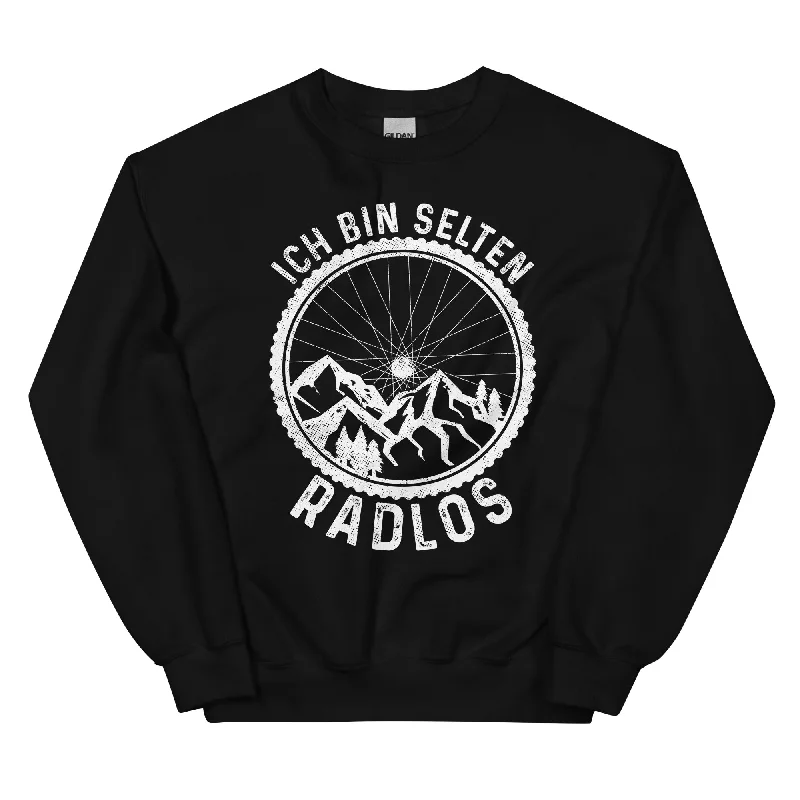 Ich Bin Selten Radlos - Sweatshirt (Unisex) Hoodie with Snap Buttons Easy Quick