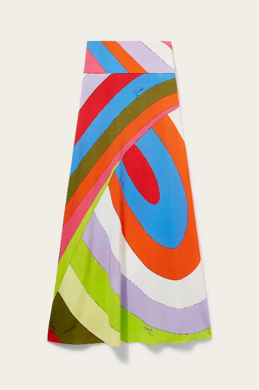 Iride-Print Long Skirt lace skirt intricate