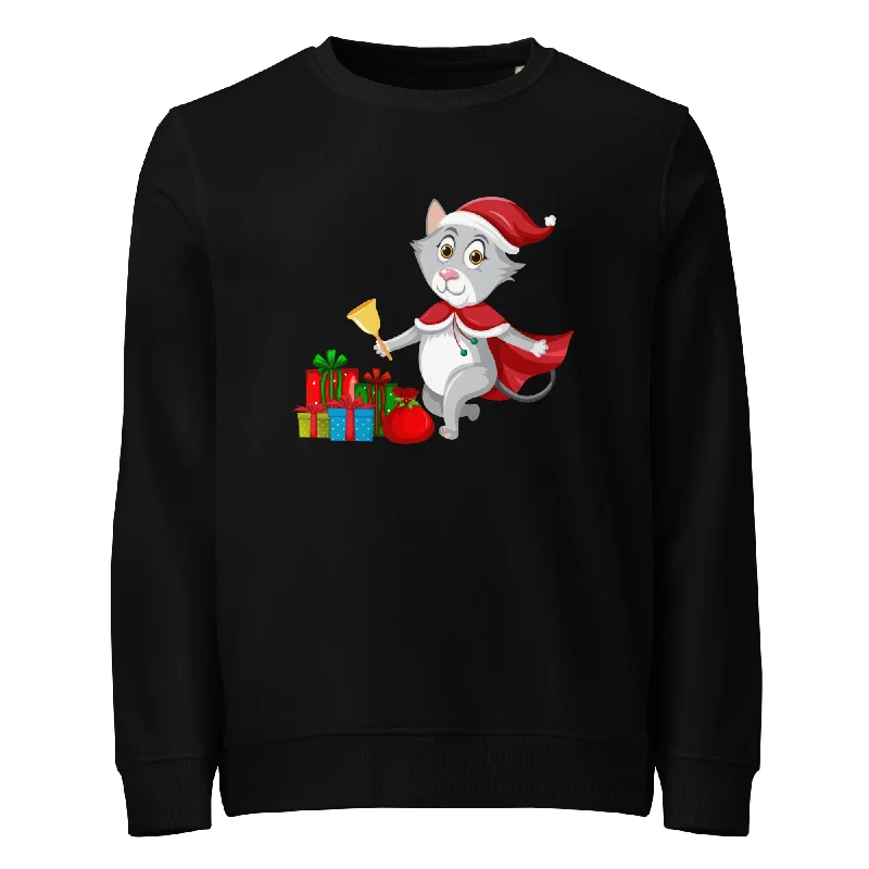 Jingle Kitty Graphics Women Organic Sweatshirt Hoodie with High Neck Warm Protective Jingle Kitty Graphics Women Organic Sweatshirt Hoodie with High Neck Warm Protective