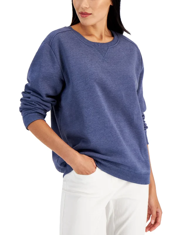 Petite Fleece Crewneck Sweatshirt Hooded Sweatshirt Casual Wear Street Style