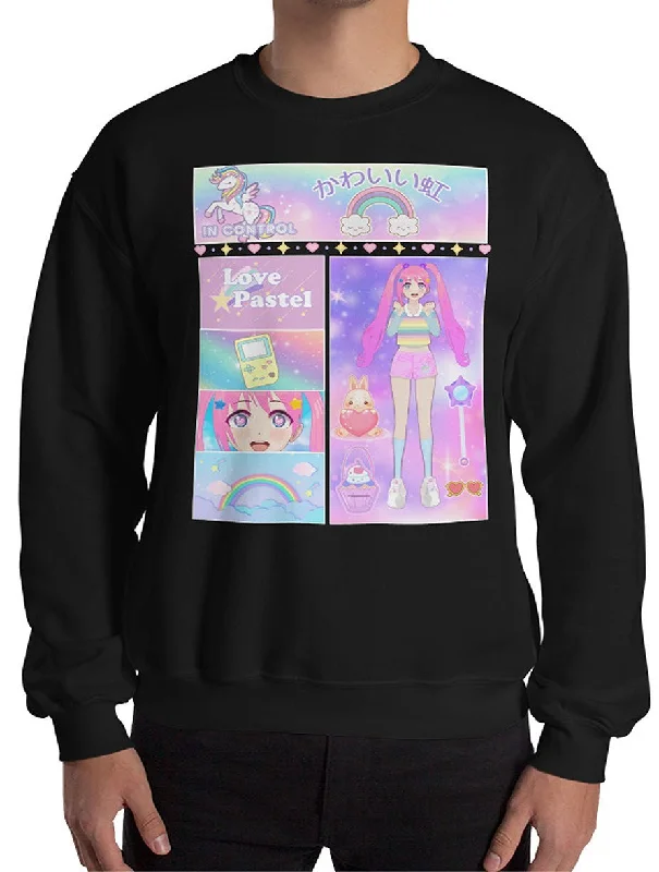 Kawaii Aesthetic Anime Love Pastel Sweatshirt Hoodie with Button Placket Classic Preppy Kawaii Aesthetic Anime Love Pastel Sweatshirt Hoodie with Button Placket Classic Preppy
