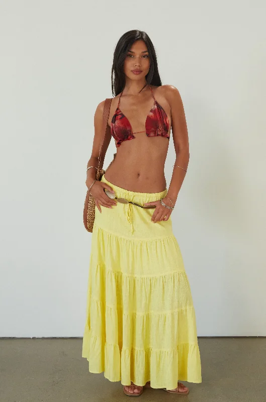 Daffodil Maxi Skirt linen skirt light
