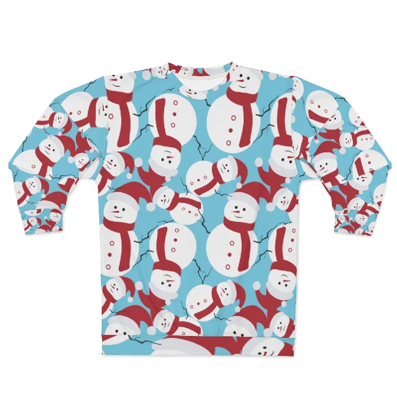 Blue Snowman Unisex Sweatshirt, Best Light Blue Cute Snowman Christmas Holiday Party Unisex Sweatshirt - Made in USA Hoodie with Hem Ribbing Snug Secure Blue Snowman Unisex Sweatshirt, Best Light Blue Cute Snowman Christmas Holiday Party Unisex Sweatshirt - Made in USA Hoodie with Hem Ribbing Snug Secure