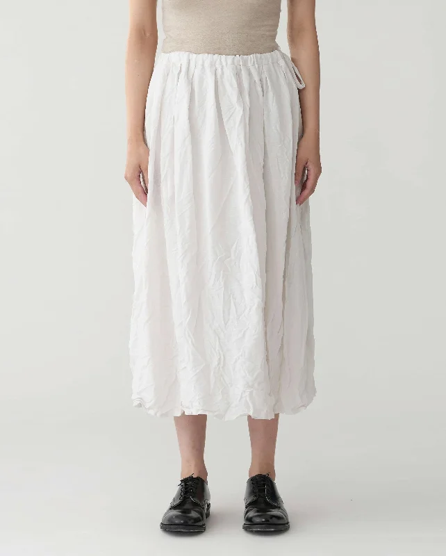 LONG TUCKED SKIRT / IVORY velvet skirt sumptuous