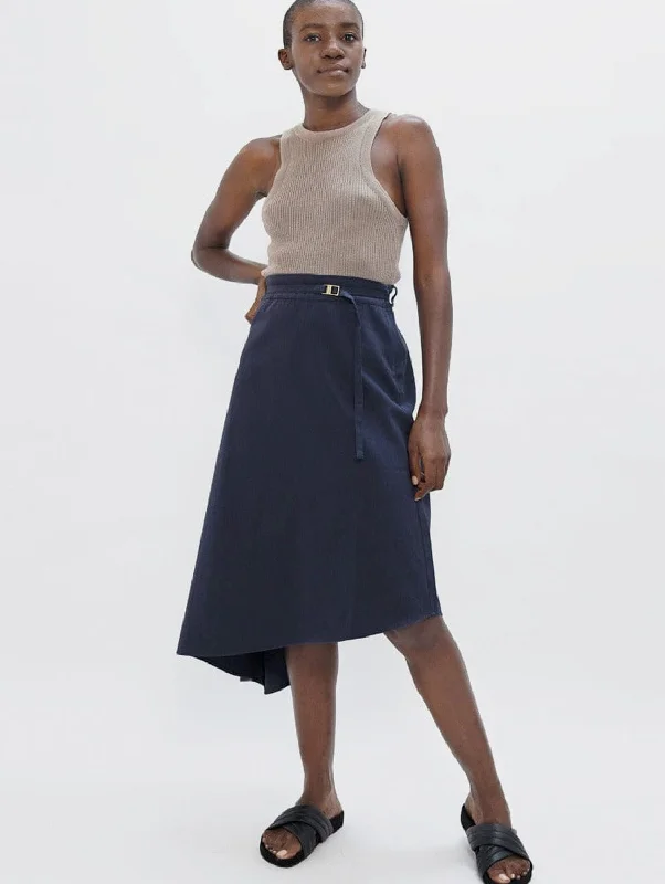 Mallorca Organic Cotton Twill Asymmetric Skirt | Summer Night floral skirt print