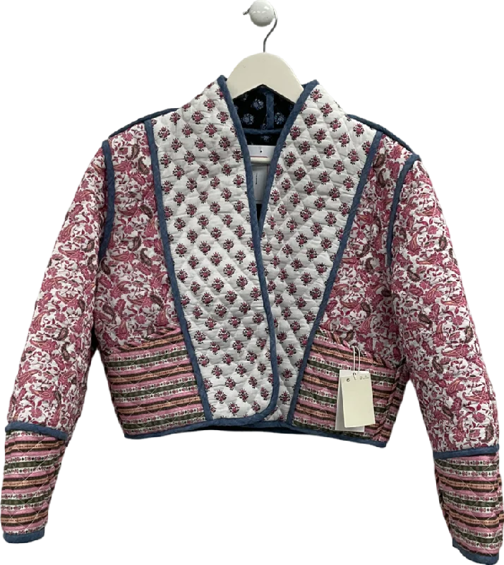 MANGO Pink Reversible Quilted Jacket UK S