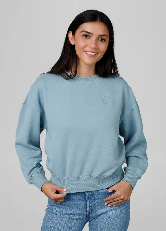 Women's sweatshirt Washed Manzanita - Blue Cotton Hoodie Fleece Lining Warmth