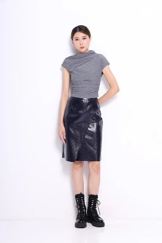 Marant Faux Leather Pencil Skirt belted skirt waist