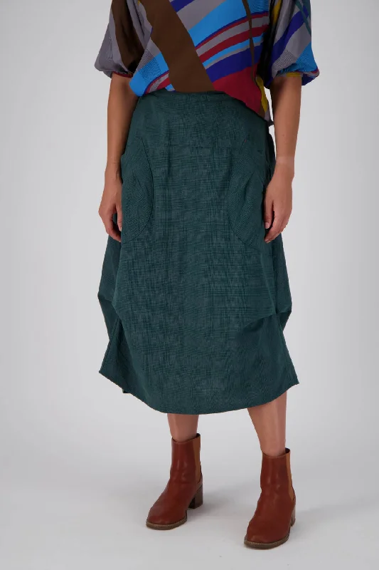 Milwaukee Textured Skirt Forest leather skirt refined