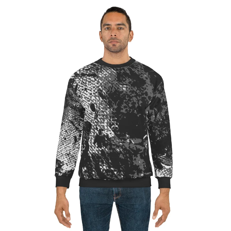 "Mystic Cube" (Cosmic Fusion - Dark Charcoal) - Unisex Sweatshirt Hoodie with Hem Contrast Bold Stylish "Mystic Cube" (Cosmic Fusion - Dark Charcoal) - Unisex Sweatshirt Hoodie with Hem Contrast Bold Stylish