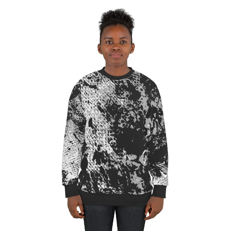 "Mystic Cube" (Cosmic Fusion - Medium Charcoal) - Unisex Sweatshirt Hoodie with Ribbed Hem Stretchable Secure