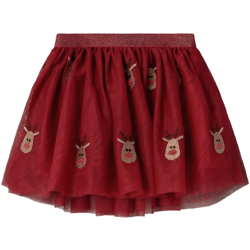 Name It Jester Red Raindeer Veross Tulle Skirt chiffon skirt delicate