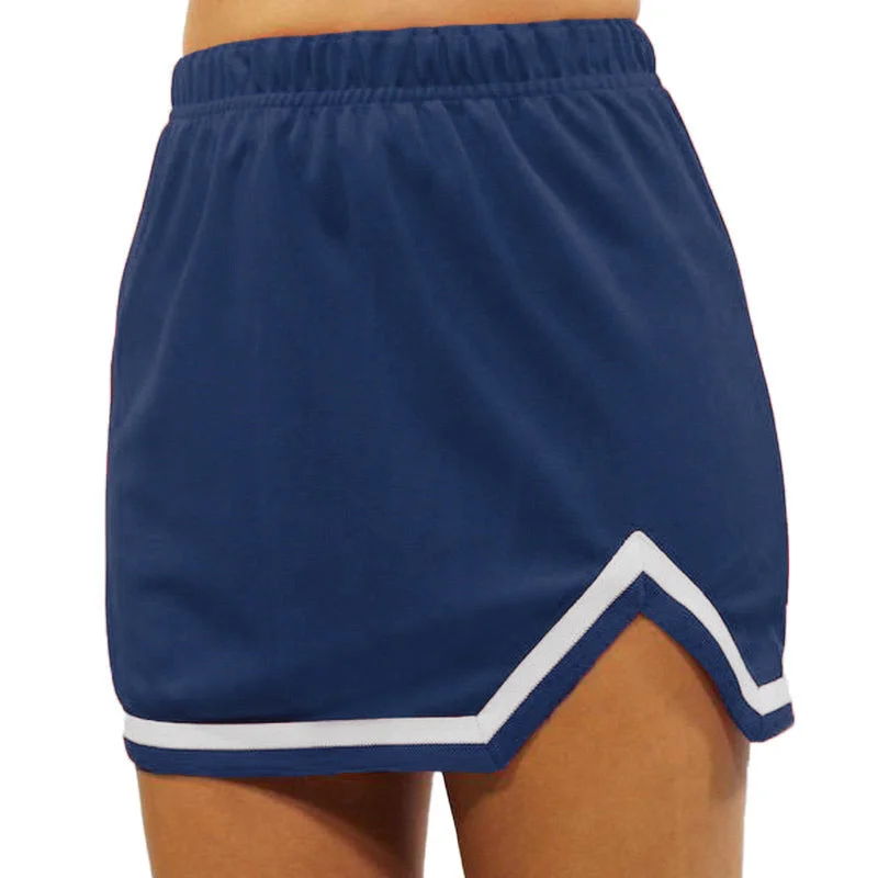 Navy & White V-Cut Tailgate Skirt velvet skirt glossy
