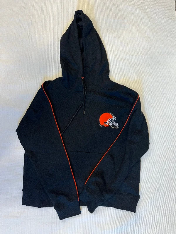 NFL Cleveland Browns Black Hooded Sweatshirt NWT Womens medium Hoodie with Relaxed Fit Easy Casual NFL Cleveland Browns Black Hooded Sweatshirt NWT Womens medium Hoodie with Relaxed Fit Easy Casual