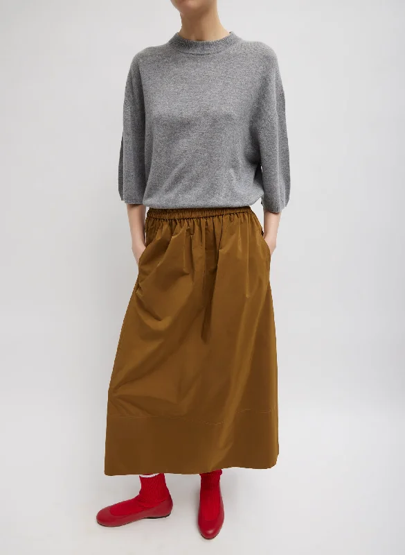 Nylon Pull On Full Skirt silk skirt lustrous