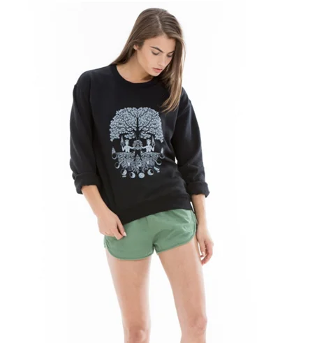 Obey ROOTS Black Sweatshirt Hoodie with Longline Fit Extended Stylish