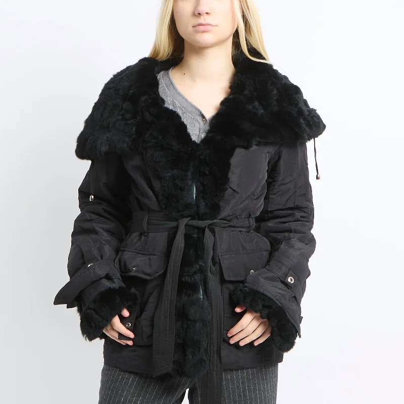 Ornella Properi Fur Trim Jacket - UK 12