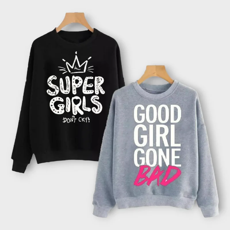 Winter Pack Of 2 Sweatshirt For Womens Hooded Sweatshirt Casual Wear Street Style