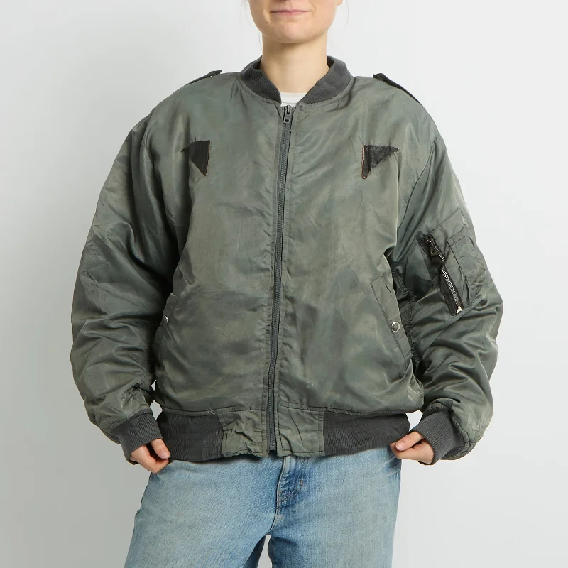 Padded Fasten Detail Bomber Jacket - UK 12