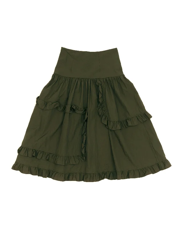Pathways Maxi Skirt - Olivine corduroy skirt cozy