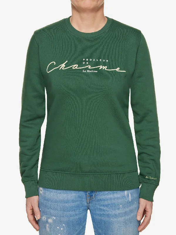Pedaleur de Charme - Women's Sweatshirt Hoodie with Belted Waist Structured Tailored Pedaleur de Charme - Women's Sweatshirt Hoodie with Belted Waist Structured Tailored