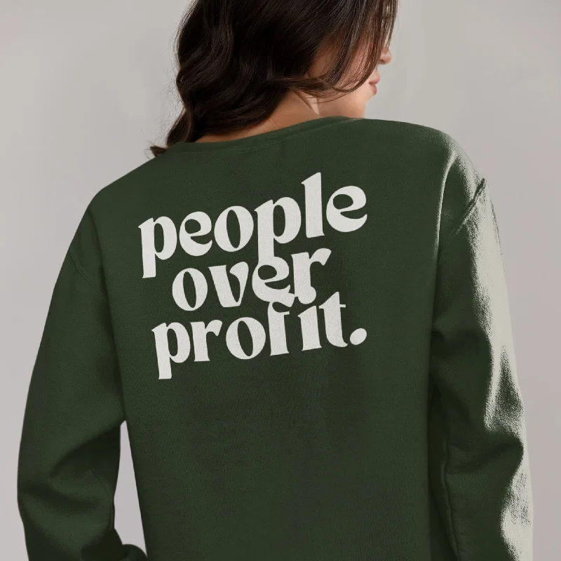 People Over Profit | Unisex Sweatshirts Hoodie with Drawcord Adjustable Secure