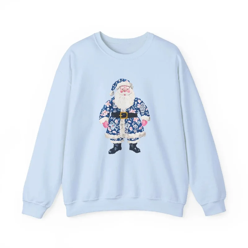 Pink Blue Santa Coquette Sweatshirt Hoodie with Print Artistic Unique