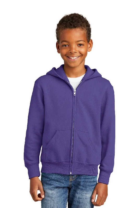 Port & Company - Youth Core Fleece Full-Zip Hooded Sweatshirt. PC90YZH Hoodie with Drawcord Adjustable Secure Port & Company - Youth Core Fleece Full-Zip Hooded Sweatshirt. PC90YZH Hoodie with Drawcord Adjustable Secure
