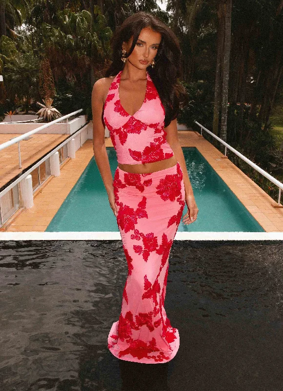 Radiate Maxi Skirt - Pink modal blend skirt