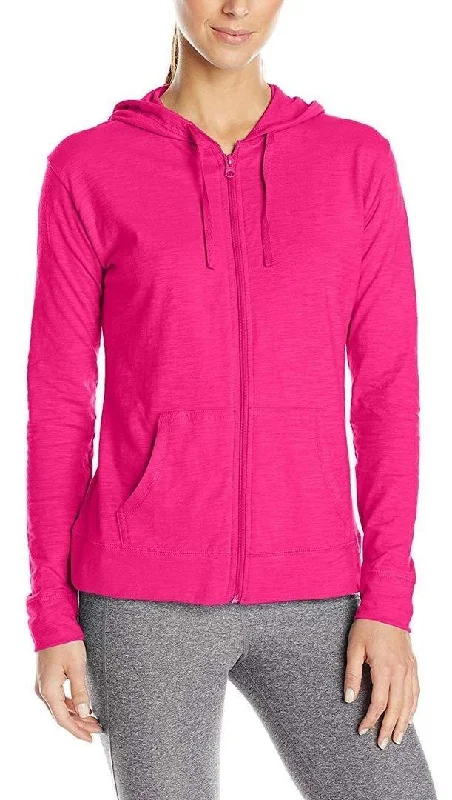 Romano nx Women's Hot Pink Hooded Sweatshirt Hoodie with Frayed Bohemian Relaxed