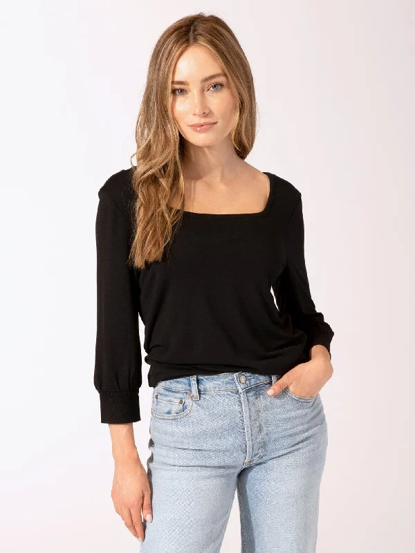 Rosalinda Square Neck Sweatshirt Hoodie with Drawcord Adjustable Secure
