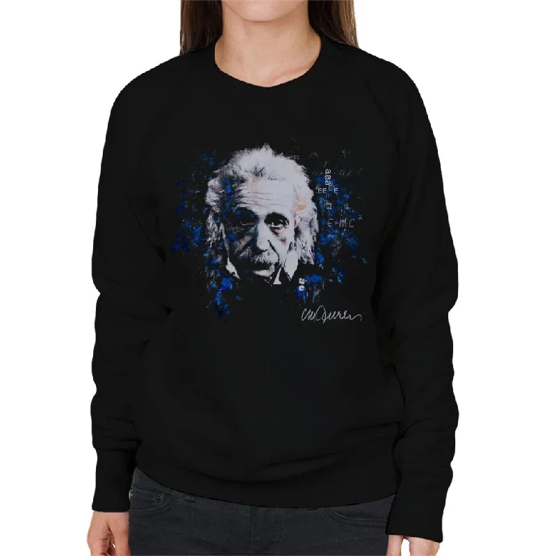 Sidney Maurer Original Portrait Of Albert Einstein E Equals MC2 Women's Sweatshirt Hoodie with Strings Custom Fit Adjustable Sidney Maurer Original Portrait Of Albert Einstein E Equals MC2 Women's Sweatshirt Hoodie with Strings Custom Fit Adjustable