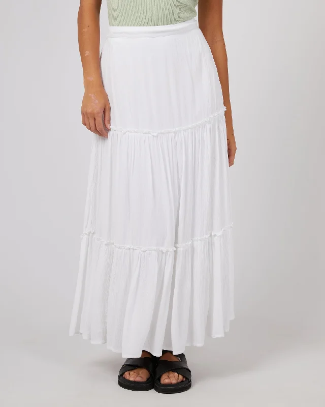 Silent Theory Olsen Skirt - White velvet skirt plush