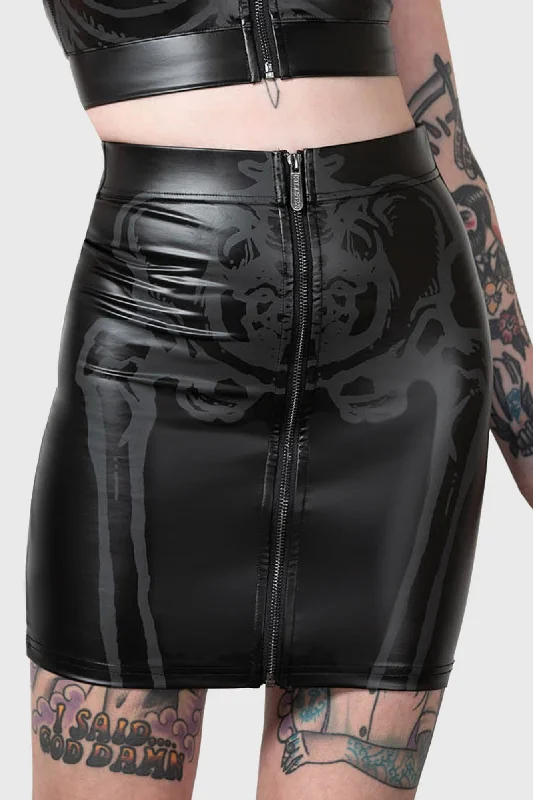 Skellington Skirt leather skirt sleek